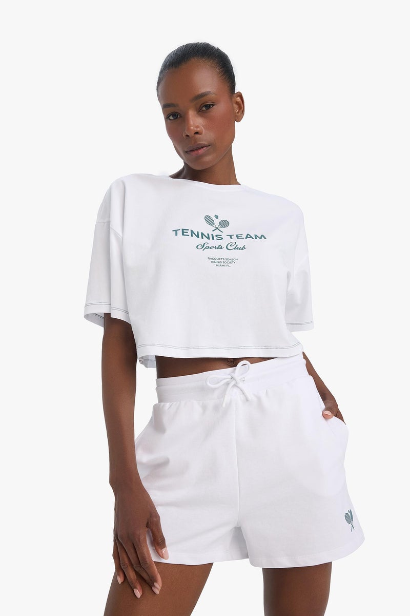 DeFacto White Woman DeFactoFit Standard Fit Sports Shorts Casual - Image 3